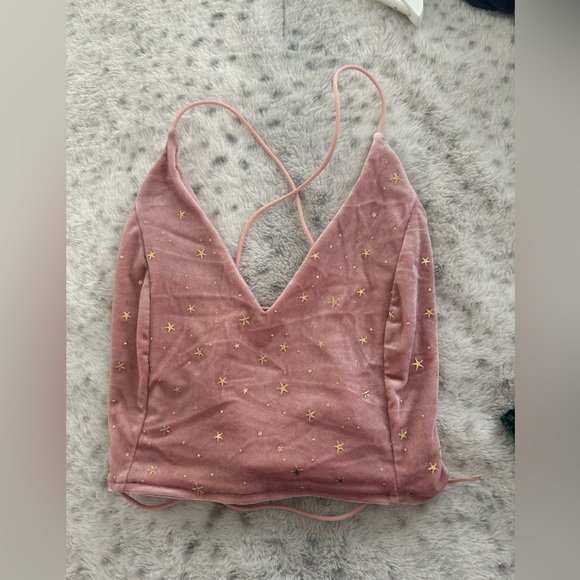 Pink Velvet Galaxy Crop Top - Picture 3 of 3